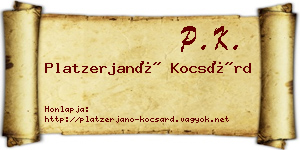 Platzerjanó Kocsárd névjegykártya